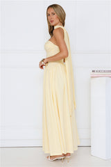 Sparkle In Her Step Strapless Maxi Dress Yellow
