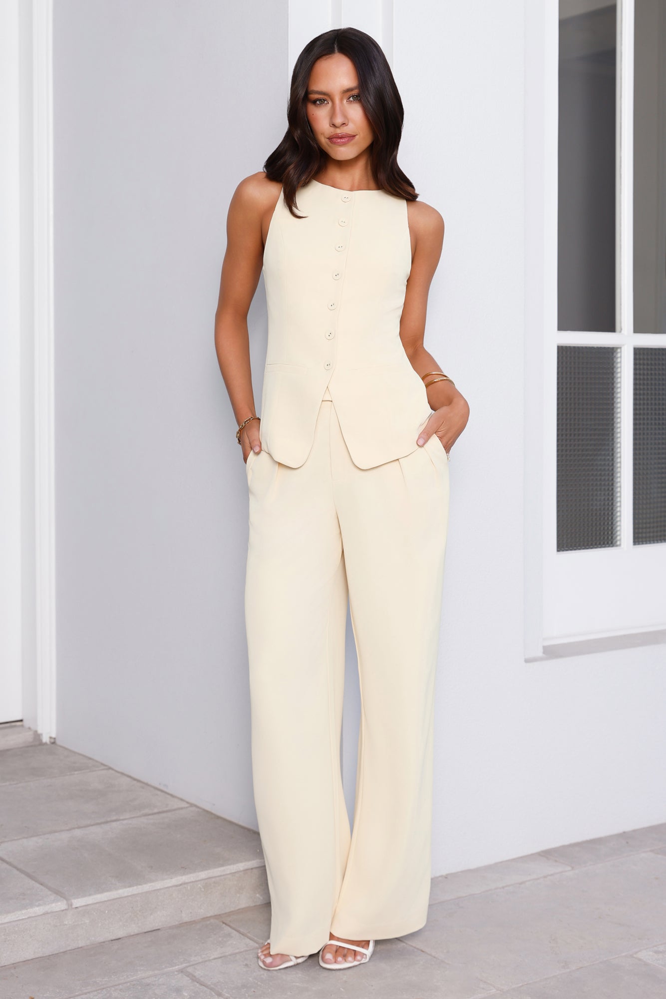 Structure Tailored Vest Top Lemon