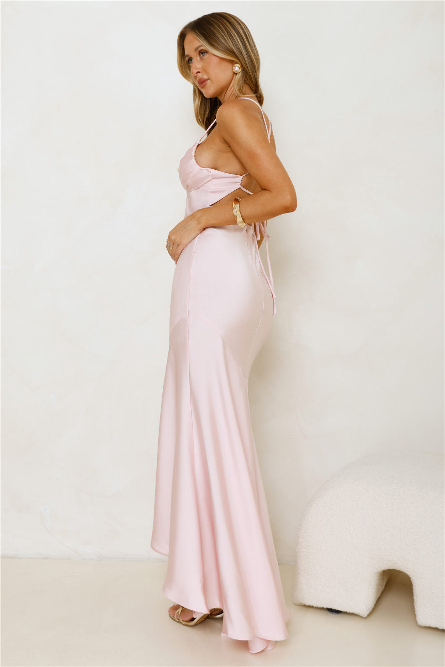 Modern Luxe Satin Maxi Dress Pink