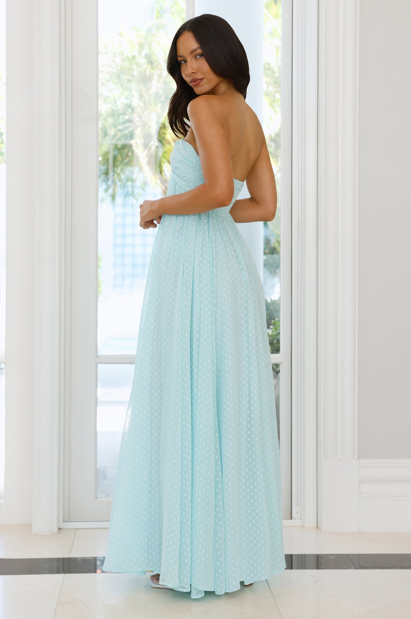 Secluded Grove Strapless Maxi Dress Mint