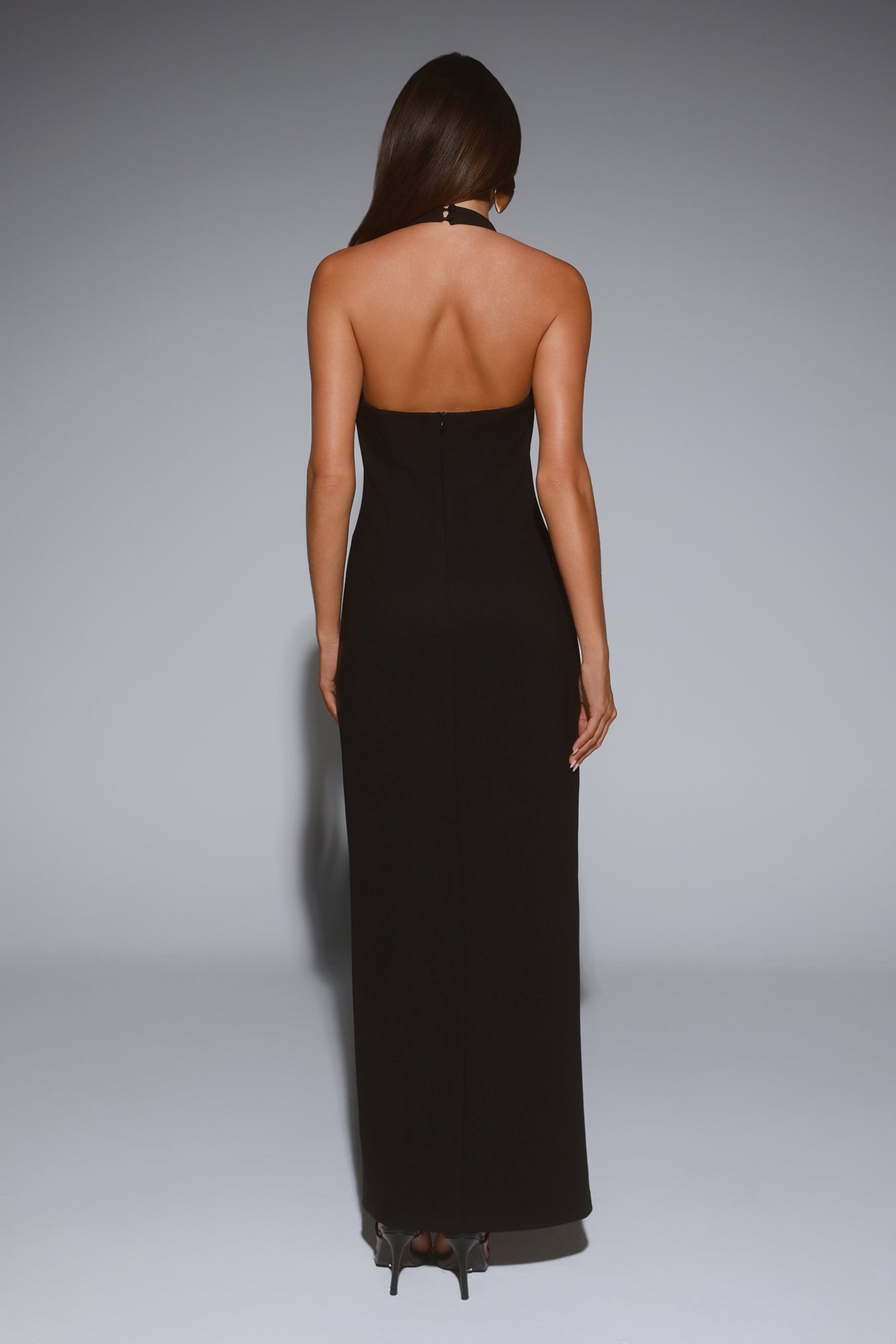 Too Hot To Miss Halter Maxi Dress Black
