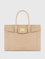Large Leather Briefcase Bag With Gold Hardware