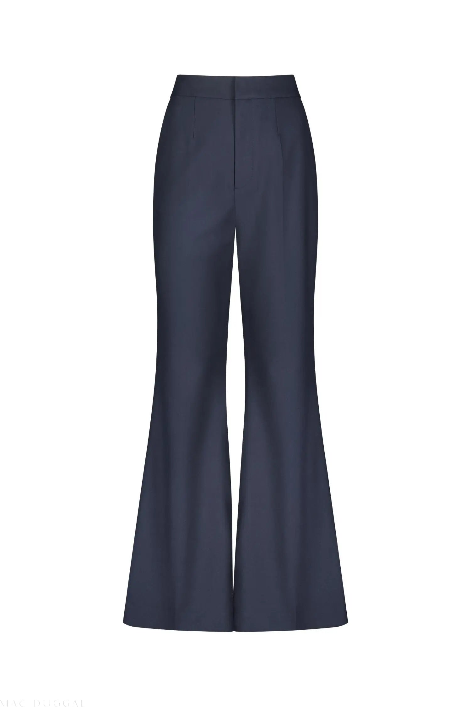Navy Classic Crepe Flared Trouser Pant