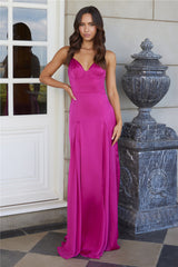 Monaco Mystique Halter Satin Maxi Dress Pink